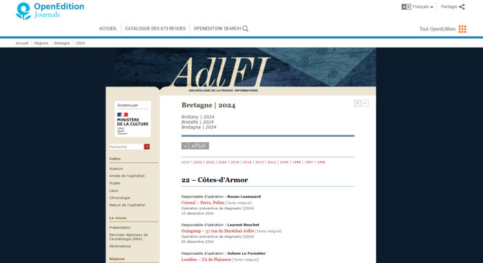 SRA en ligne : ADLFI, l'archéologie en un clic