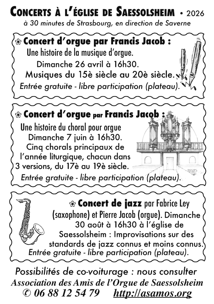 Concert d’orgue par Francis Jacob : « Une histoire du choral pour orgue ».