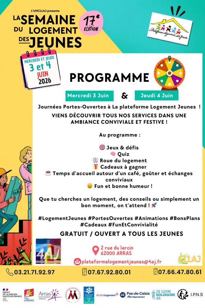 Portes Ouvertes et Jeux à la Plateforme Logement Jeunes (Arras)