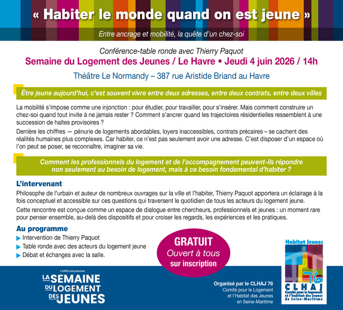 Conférence-Table ronde "Habiter le monde quand on est jeune"