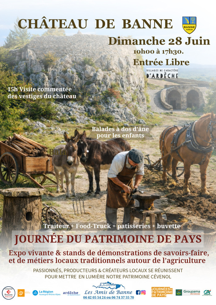 Démonstration de savoir-faire agricole traditionnel et visite commentée du Château de Banne