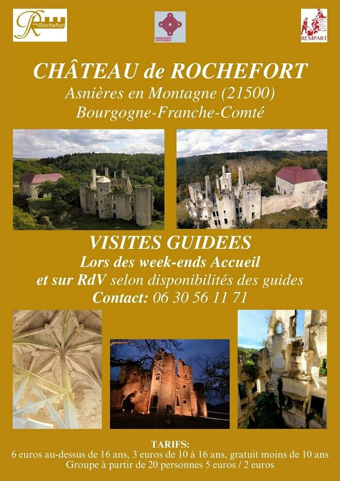 JPP : tours et détours, ateliers découverte du château de Rochefort à Asnières en Montagne 21500