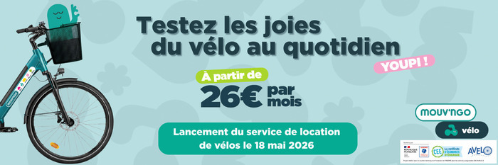 Découvrez et testez mouv'ngo vélo, service de location de vélos à Changé (72)