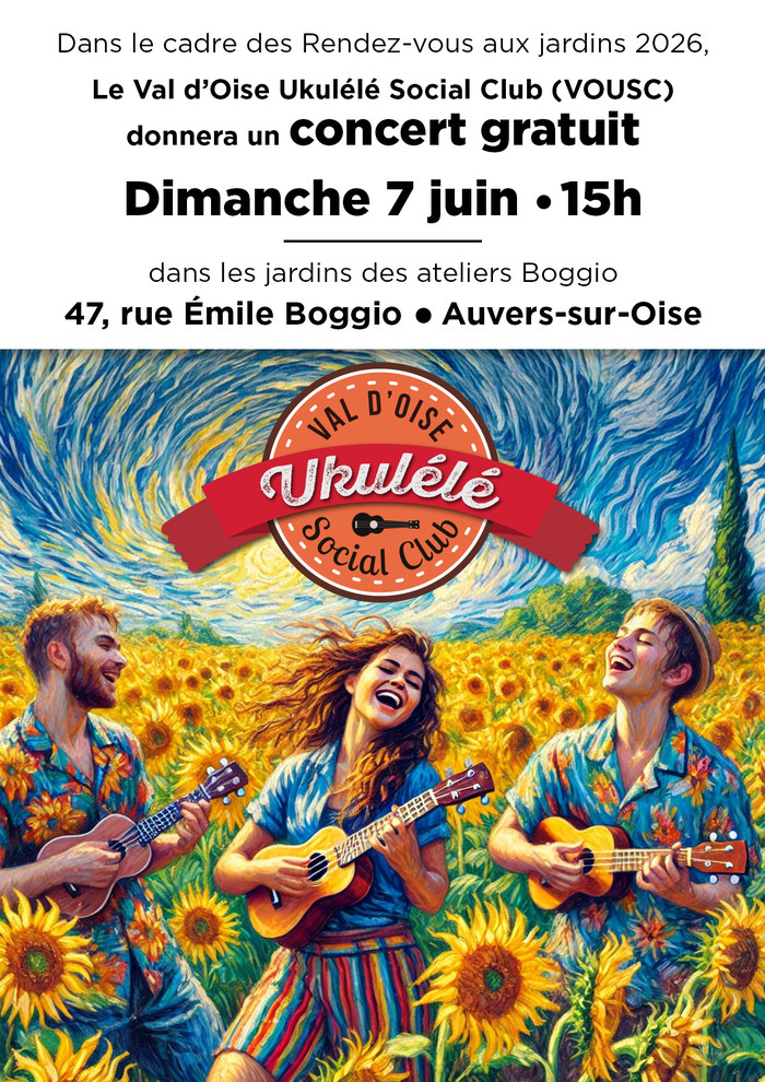 Concert de ukulélé au jardin de l'Atelier Boggio