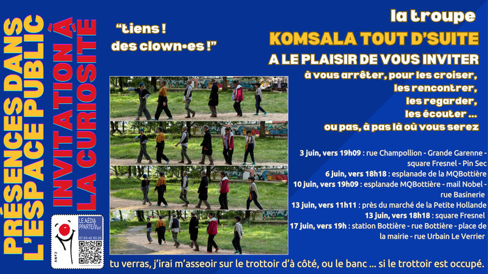 Tiens ! des clowns ! - La troupe Komsala Tout d'suite en balade