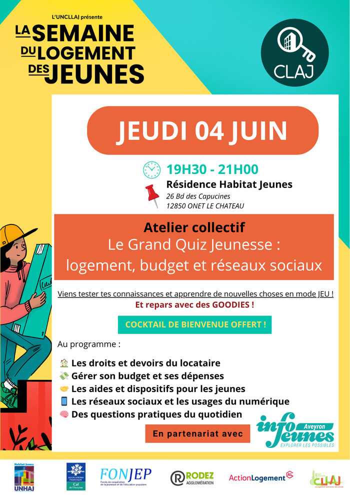 Atelier "Le grand quiz jeunesse : logement, budget et réseaux sociaux"