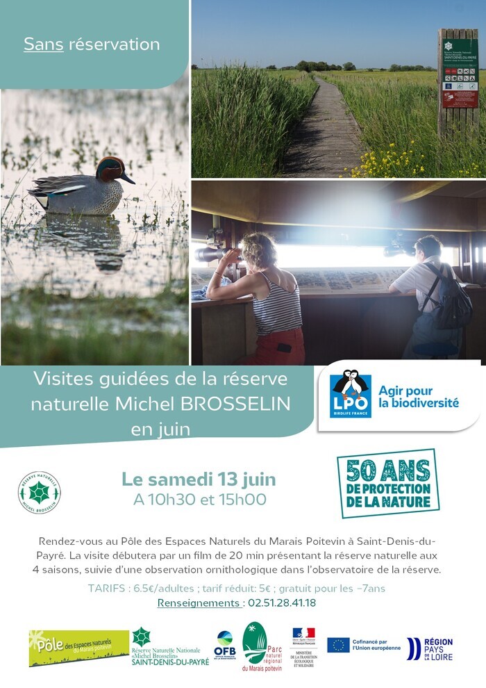 Visites guidées de la réserve naturelle Michel BROSSELIN en juin
