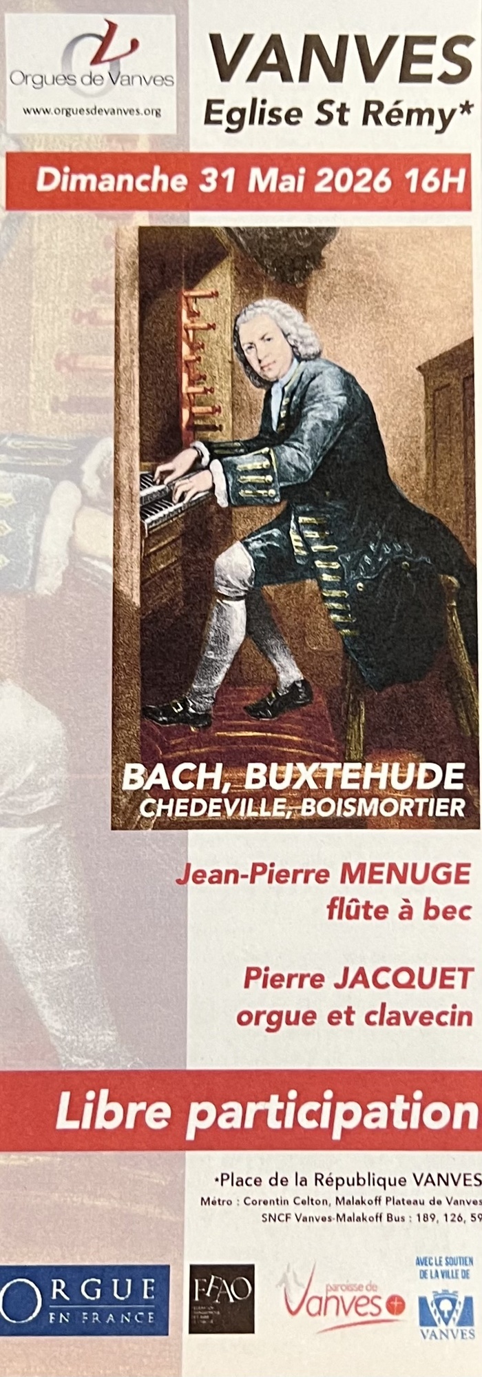 Concert de Musique Baroque - Flûtes à bec, orgue et Clavecin
