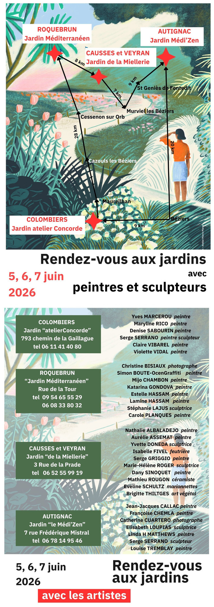 Circuit de jardins avec des artistes